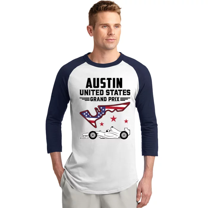 Austin Circuit Formula Racing Car United States Prix Baseball Sleeve Shirt