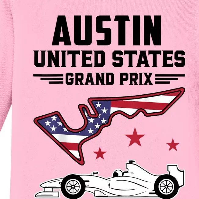 Austin Circuit Formula Racing Car United States Prix Baby Long Sleeve Bodysuit