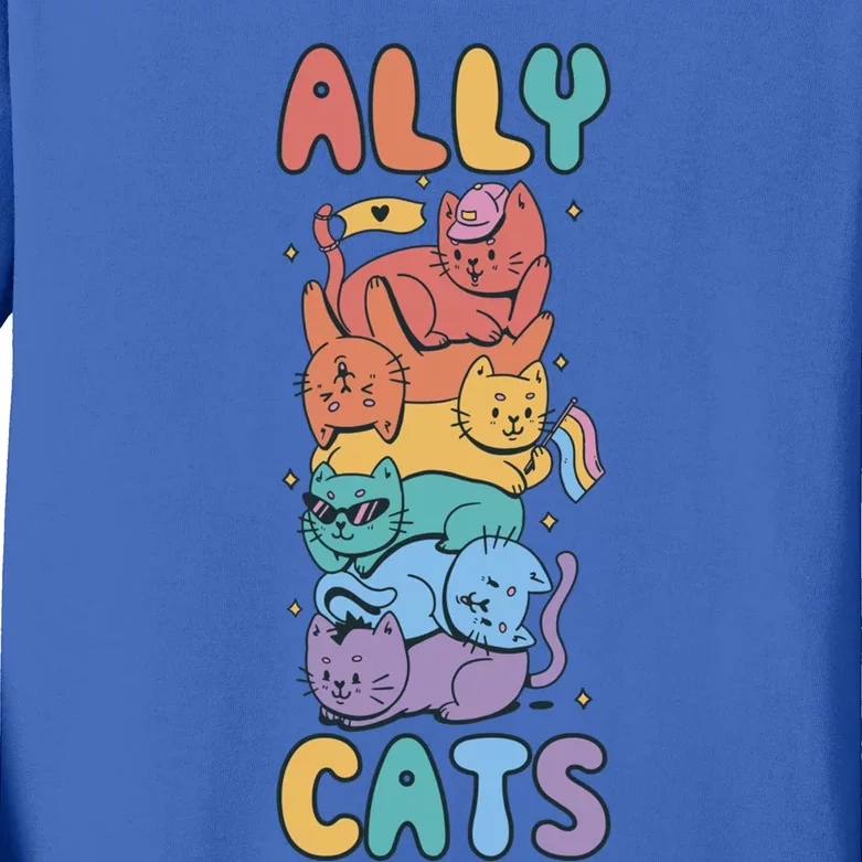 Ally Cat Funny Gift Kids Long Sleeve Shirt