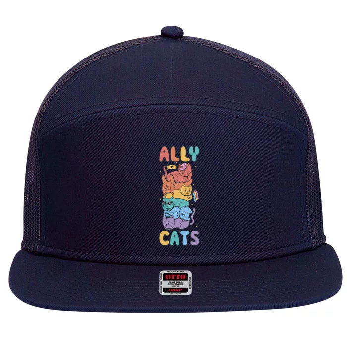 Ally Cat Funny Gift 7 Panel Mesh Trucker Snapback Hat