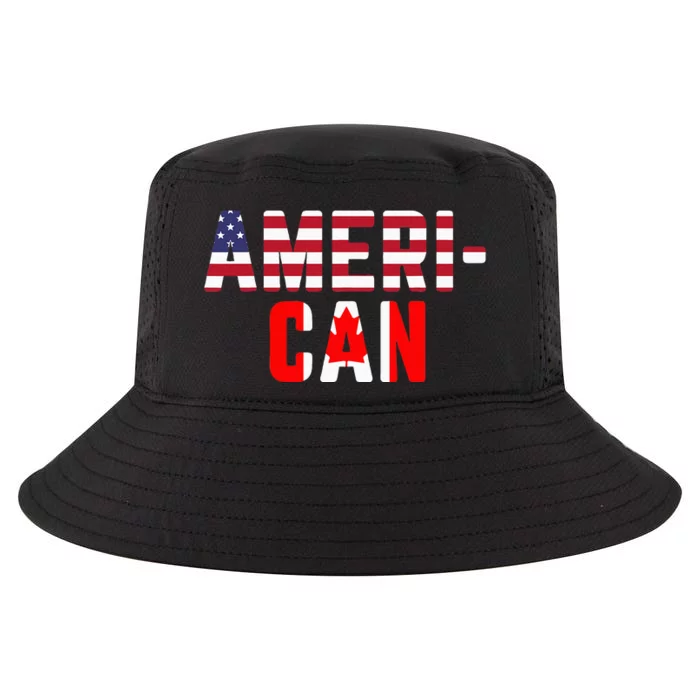 American Canadian Flag America Canada Patriotic Cool Comfort Performance Bucket Hat