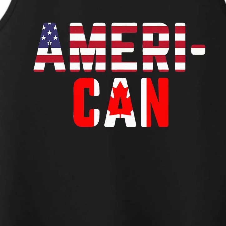 American Canadian Flag America Canada Patriotic Performance Tank