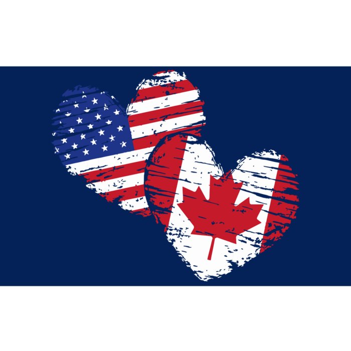 American Canadian Flag Heart Valentines Day Gift Canada Bumper Sticker