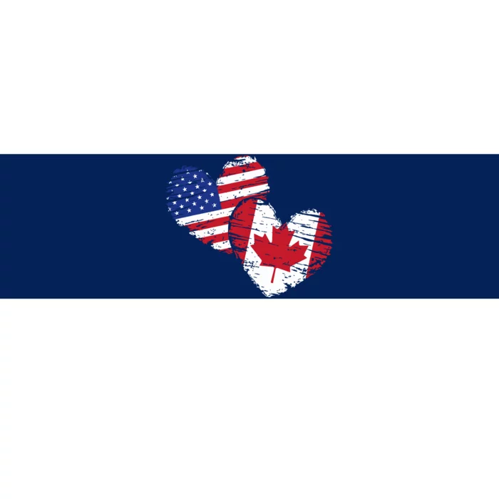 American Canadian Flag Heart Valentines Day Gift Canada Bumper Sticker