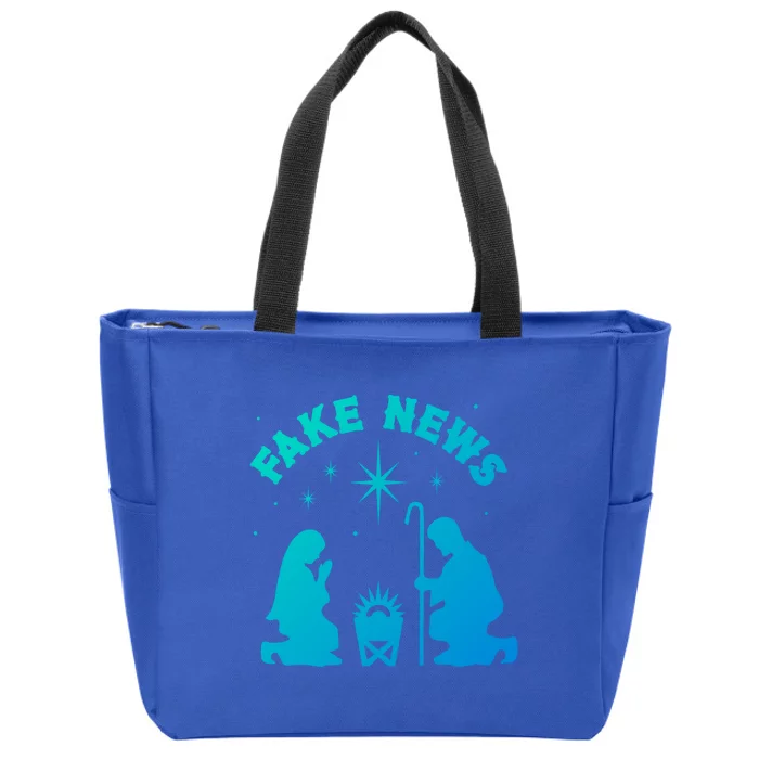 Atheist Christmas Fake News Nativity Scene Anti Xmas Gift Zip Tote Bag