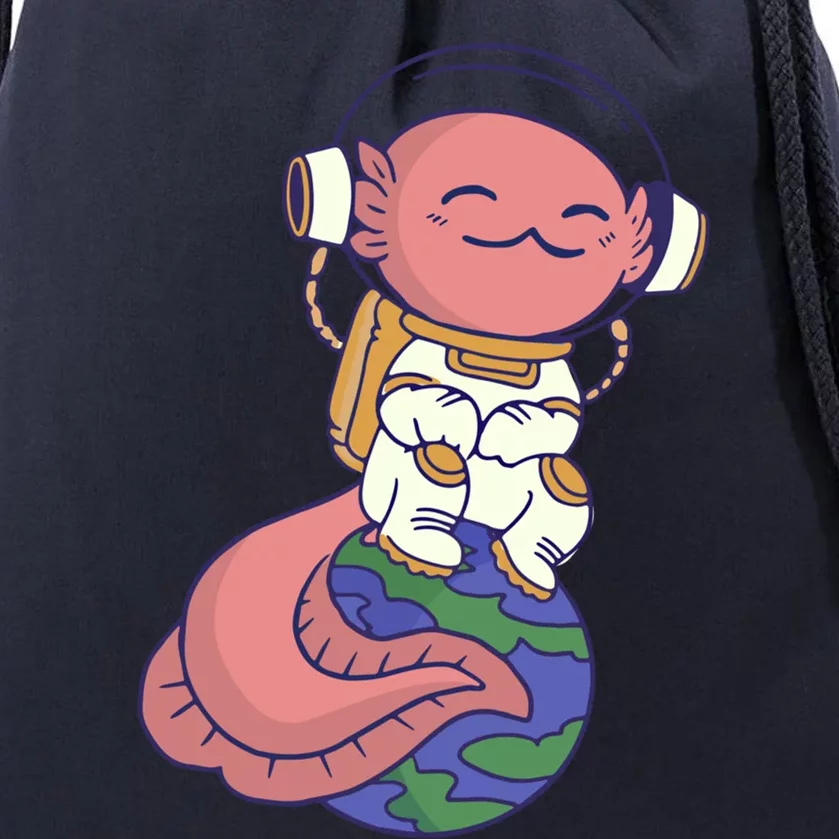 Axolotl Cute Funny Axolotl Lover Earth Space Space Gift Drawstring Bag