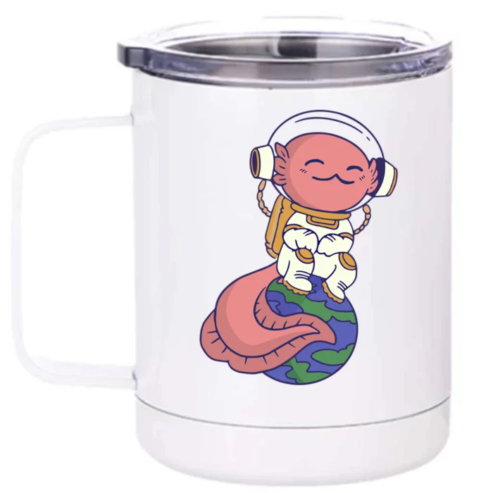 Axolotl Cute Funny Axolotl Lover Earth Space Space Gift Front & Back 12oz Stainless Steel Tumbler Cup