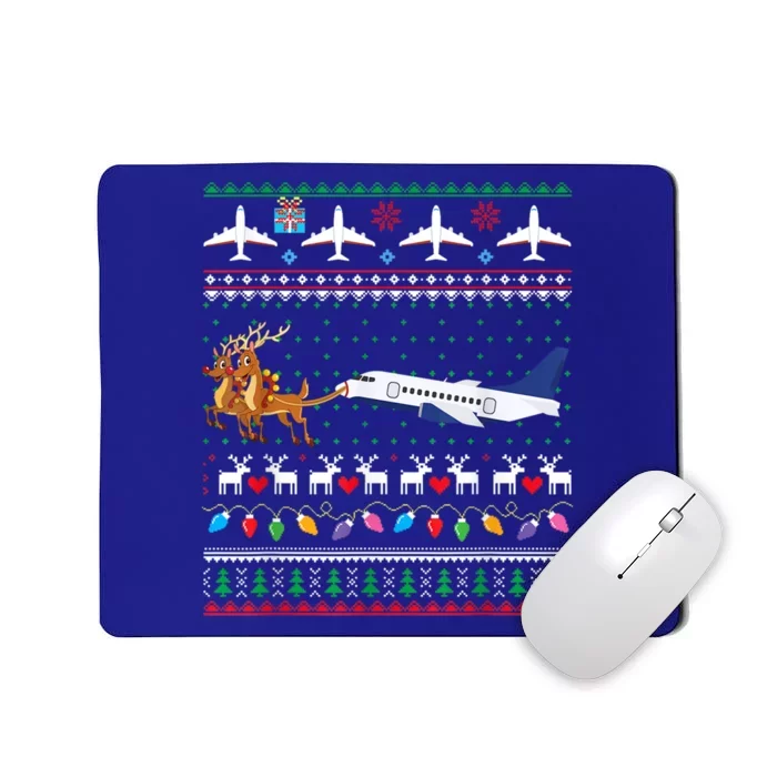 Airplane Christmas Funny Ugly Xmas Sweater Pilot Xmas Cool Gift Mousepad