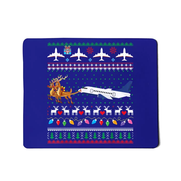 Airplane Christmas Funny Ugly Xmas Sweater Pilot Xmas Cool Gift Mousepad