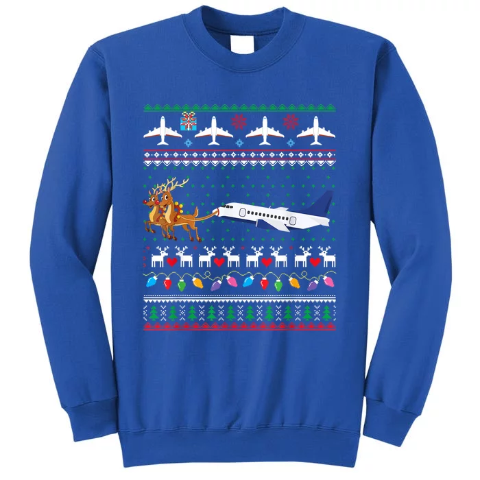 Airplane Christmas Funny Ugly Xmas Sweater Pilot Xmas Cool Gift Tall Sweatshirt