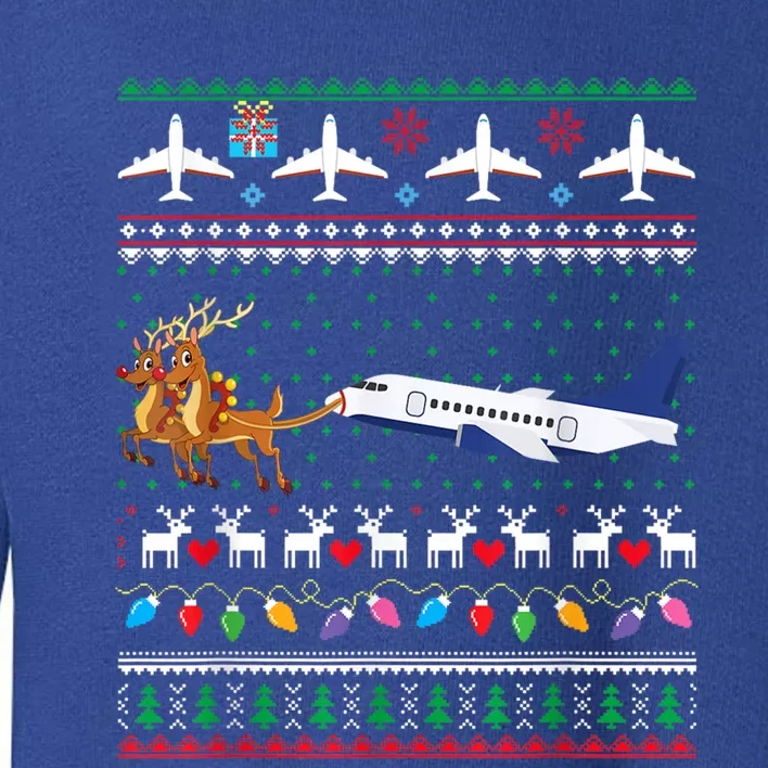 Airplane Christmas Funny Ugly Xmas Sweater Pilot Xmas Cool Gift Toddler Sweatshirt