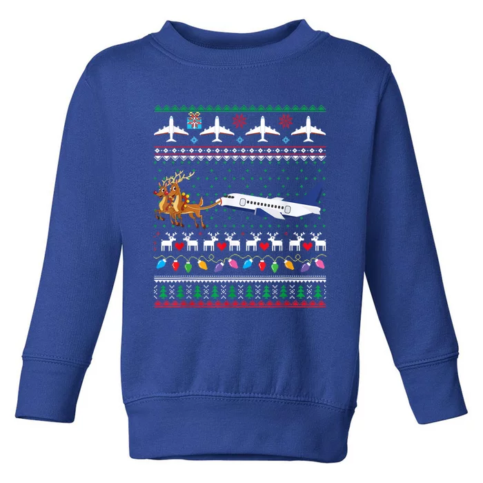 Airplane Christmas Funny Ugly Xmas Sweater Pilot Xmas Cool Gift Toddler Sweatshirt