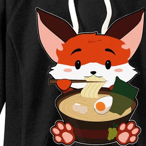 Anime Cute Fox Japanese Ramen Noodles Kawaii Gift Women's Fleece Hoodie