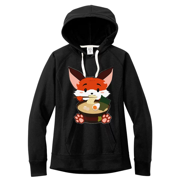 Anime Cute Fox Japanese Ramen Noodles Kawaii Gift Women's Fleece Hoodie