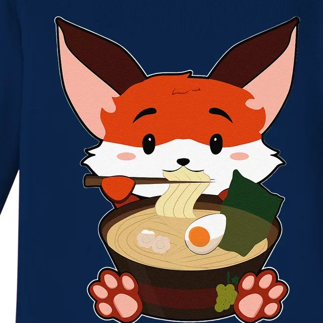 Anime Cute Fox Japanese Ramen Noodles Kawaii Gift Baby Long Sleeve Bodysuit