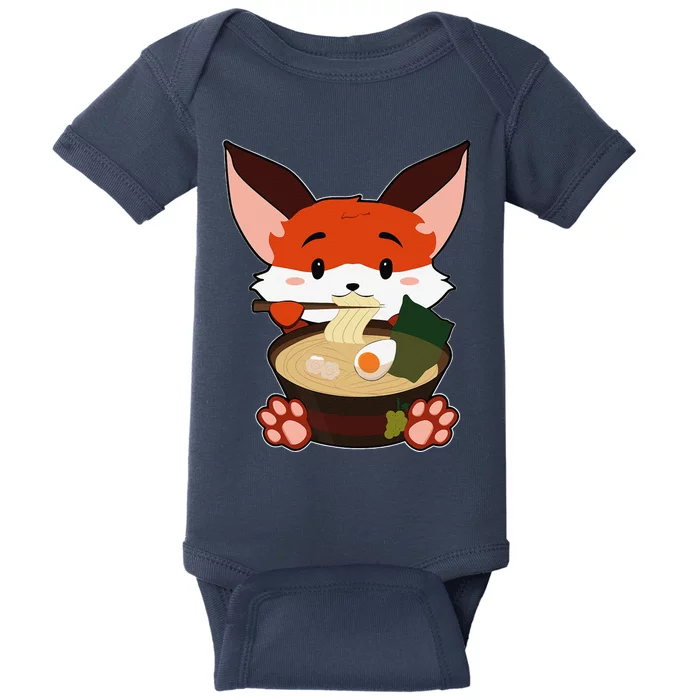 Anime Cute Fox Japanese Ramen Noodles Kawaii Gift Baby Bodysuit