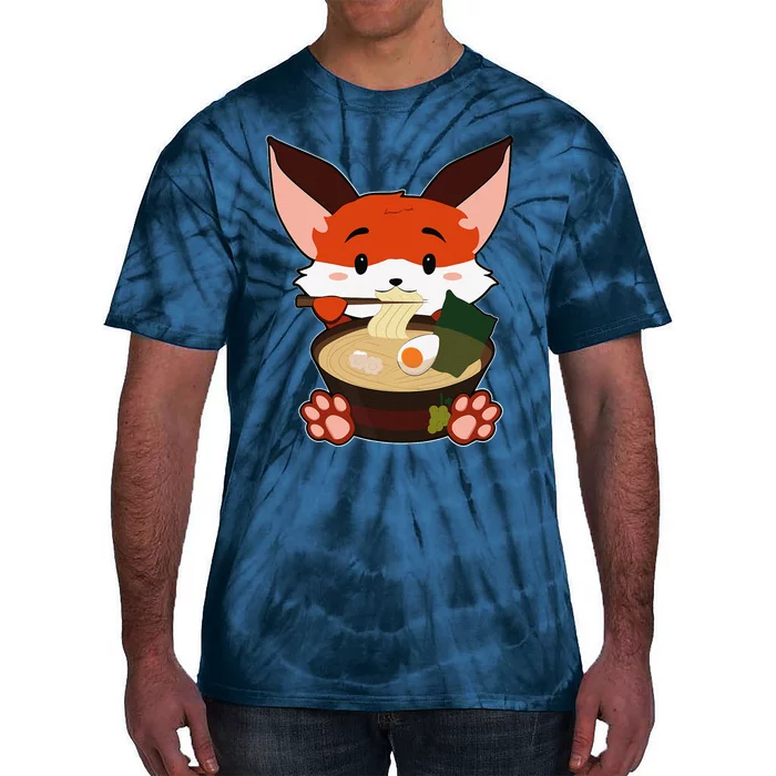 Anime Cute Fox Japanese Ramen Noodles Kawaii Gift Tie-Dye T-Shirt