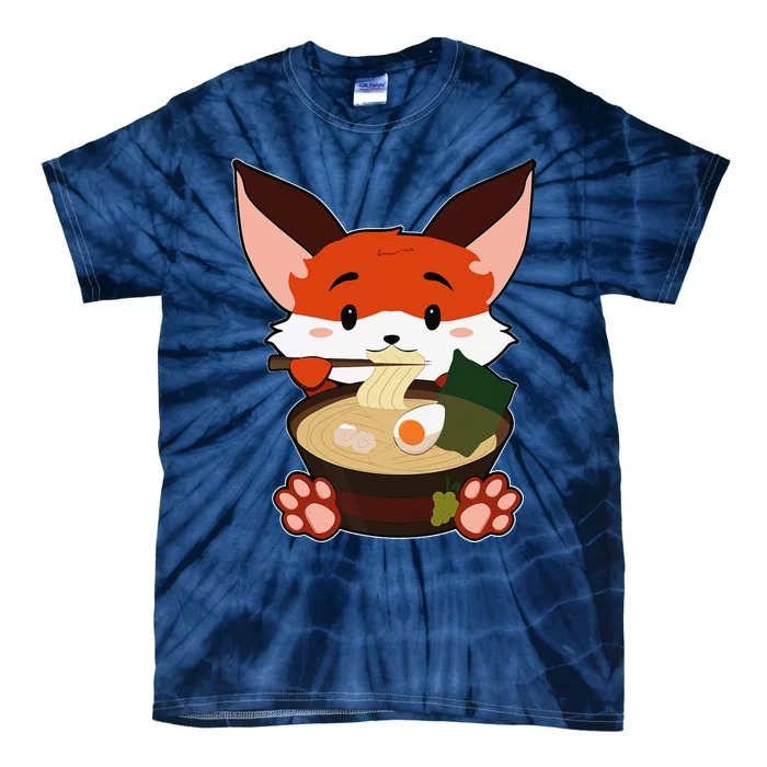 Anime Cute Fox Japanese Ramen Noodles Kawaii Gift Tie-Dye T-Shirt