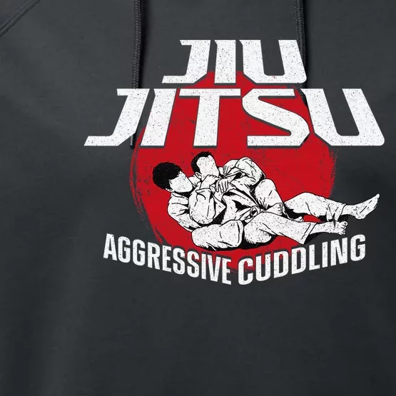 Aggressive Cuddling Funny Jiu Jitsu BJJ Fighter Performance Fleece Hoodie