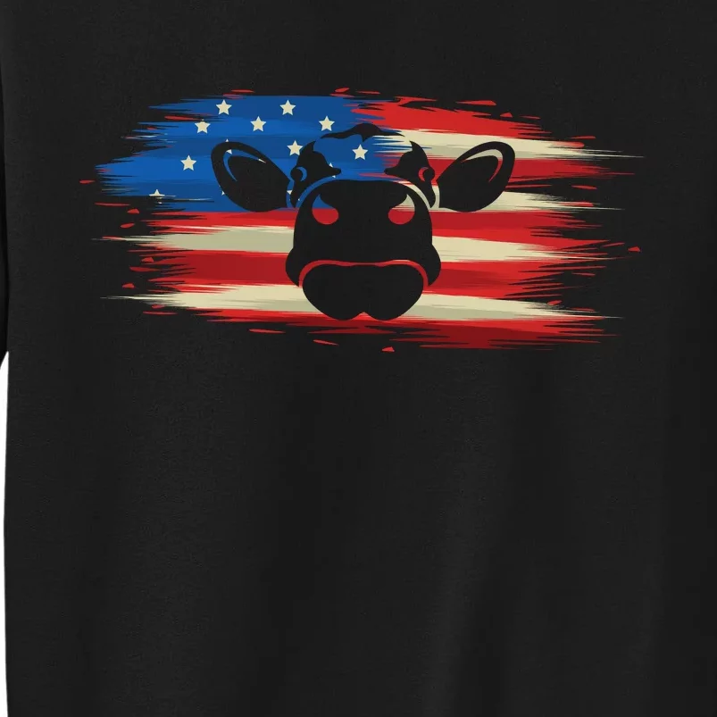 American Cow Flag 4th Of July Funny Cow Patriotic Sweatshirt