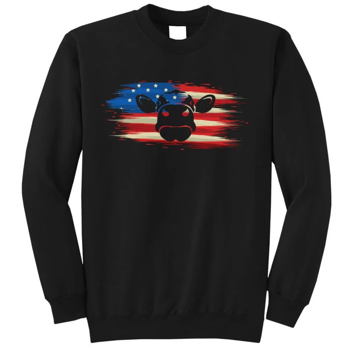 American Cow Flag 4th Of July Funny Cow Patriotic Sweatshirt