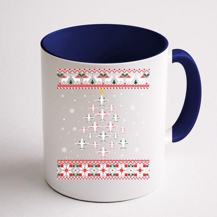 Airplane Christmas Funny Ugly Xmas Sweater Cute Gift Front & Back Coffee Mug