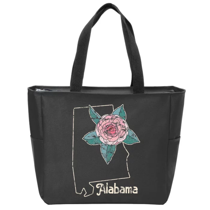 Alabama Camellia Flower Wildflower State Zip Tote Bag