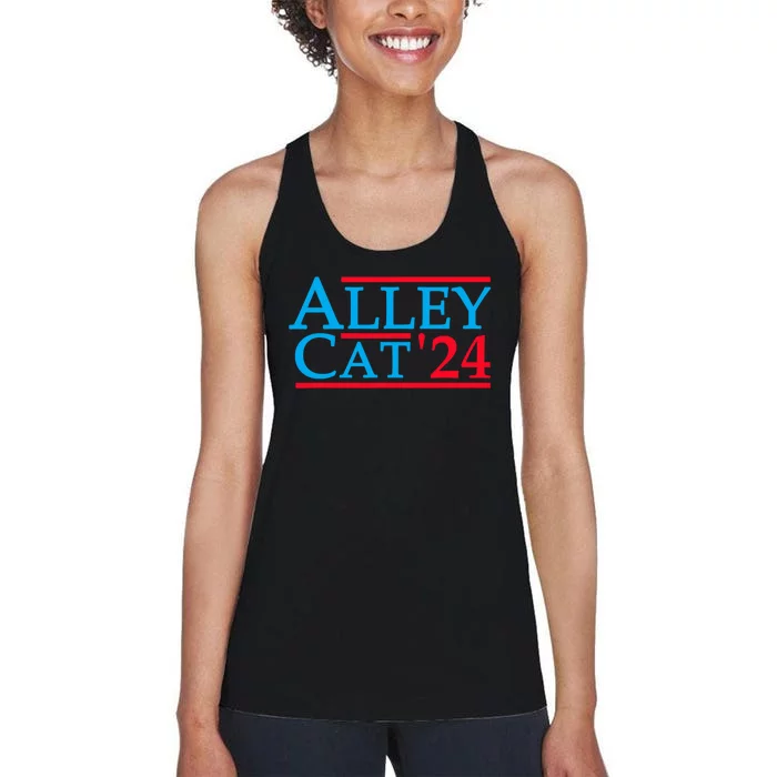 Alley Cat For President Trump 2024 Women's Racerback Tank