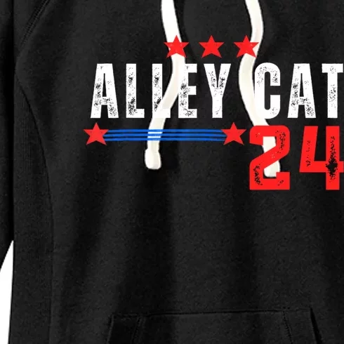 Alley Cat For President Trump 2024 Women's Fleece Hoodie