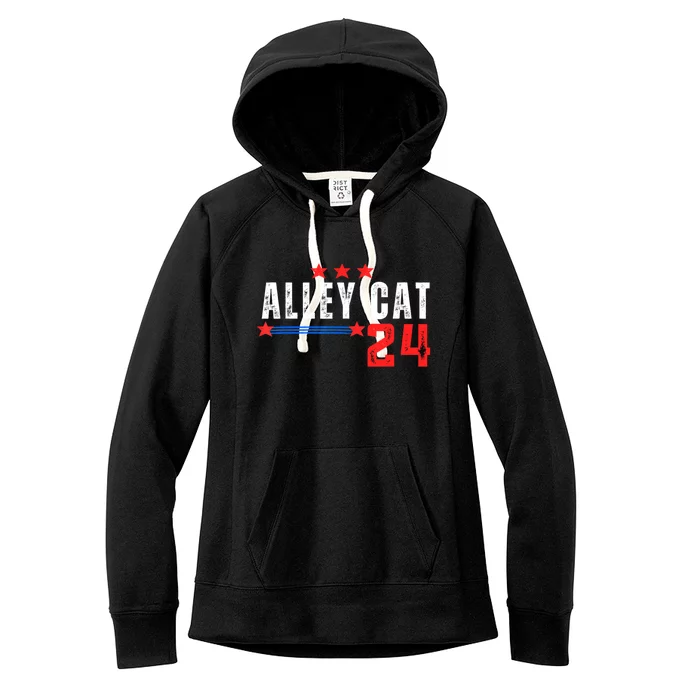 Alley Cat For President Trump 2024 Women's Fleece Hoodie