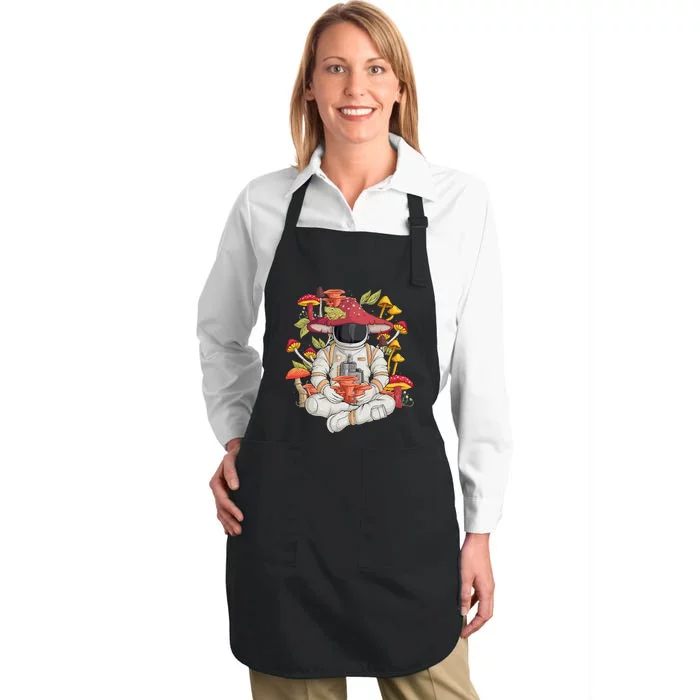 Astronaut Cottagecore Frog Aesthetic Full-Length Apron With Pocket