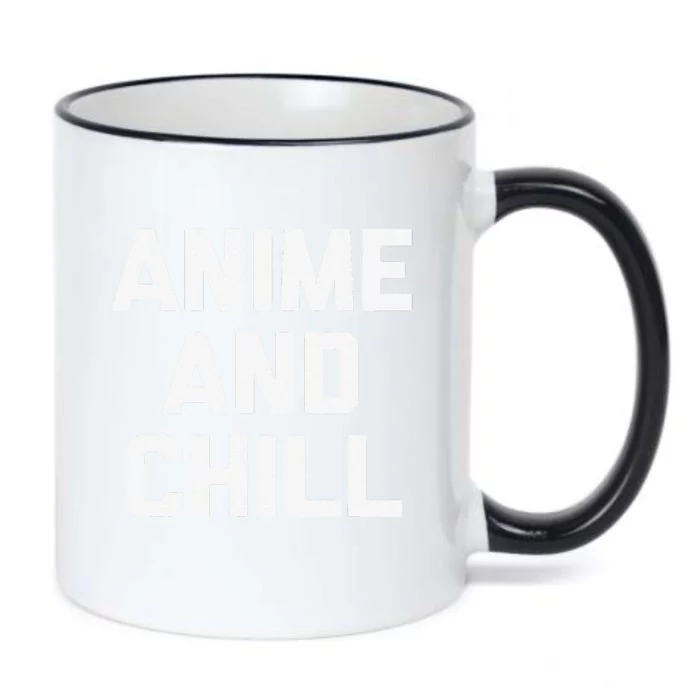 Anime & Chill Funny Saying Sarcastic Novelty Humor Black Color Changing Mug