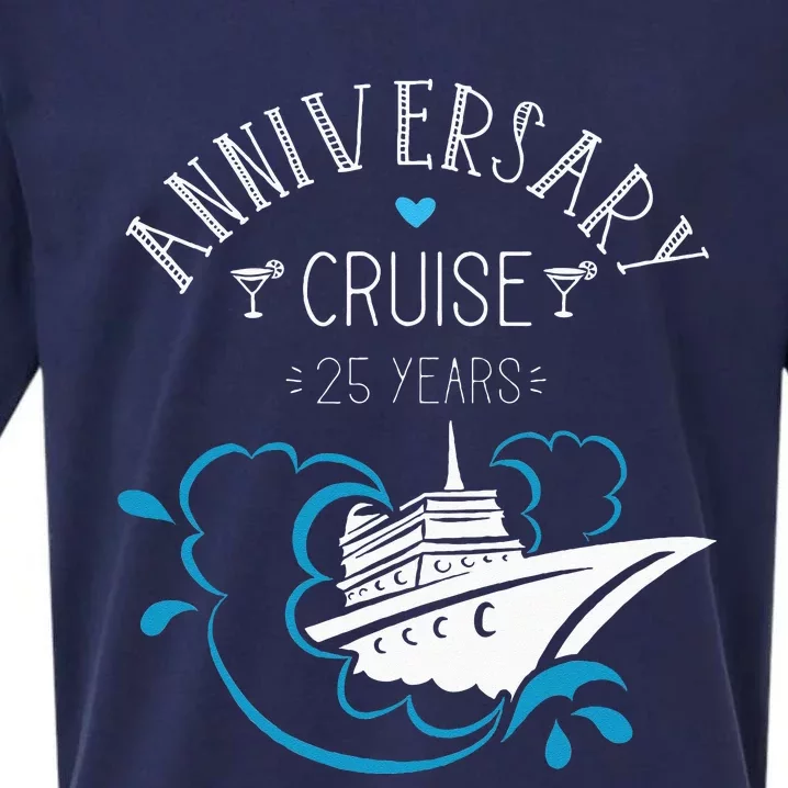 Anniversary Cruise For Couples 25 Years Sueded Cloud Jersey T-Shirt