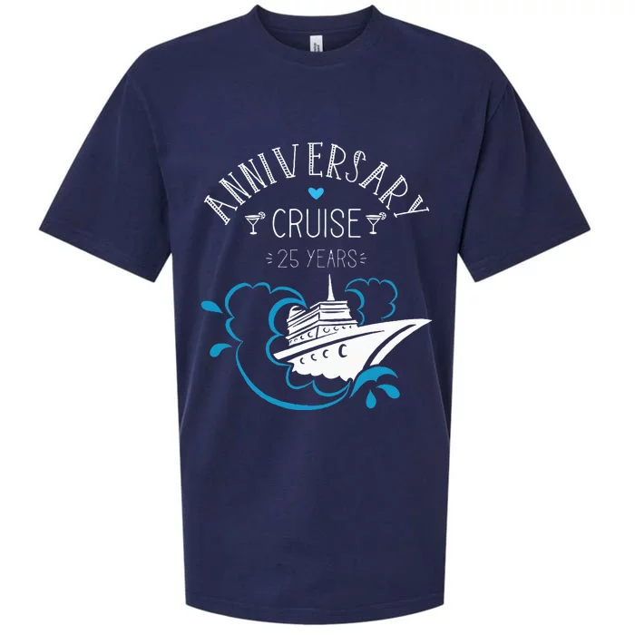 Anniversary Cruise For Couples 25 Years Sueded Cloud Jersey T-Shirt