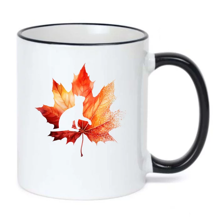 Autumn Cat Fall Lover Black Color Changing Mug