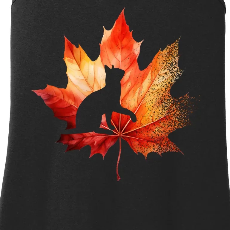 Autumn Cat Fall Lover Ladies Essential Tank