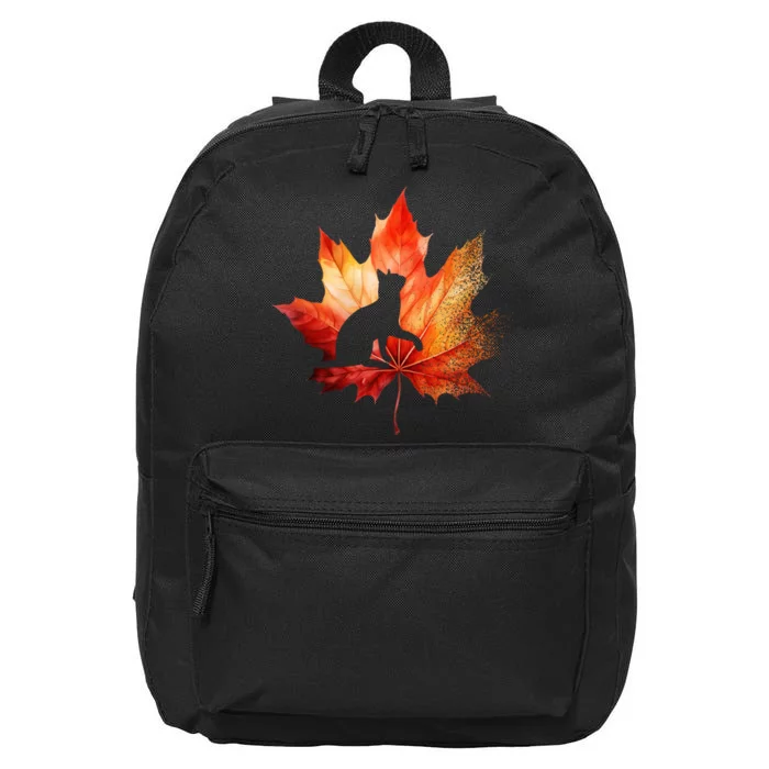 Autumn Cat Fall Lover 16 in Basic Backpack