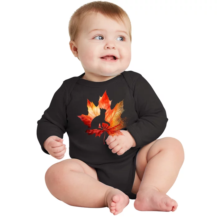 Autumn Cat Fall Lover Baby Long Sleeve Bodysuit