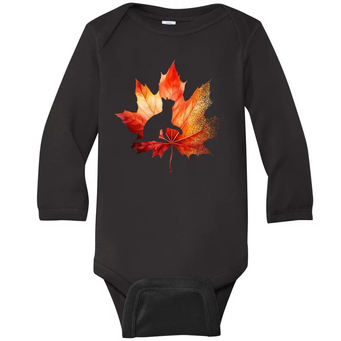 Autumn Cat Fall Lover Baby Long Sleeve Bodysuit