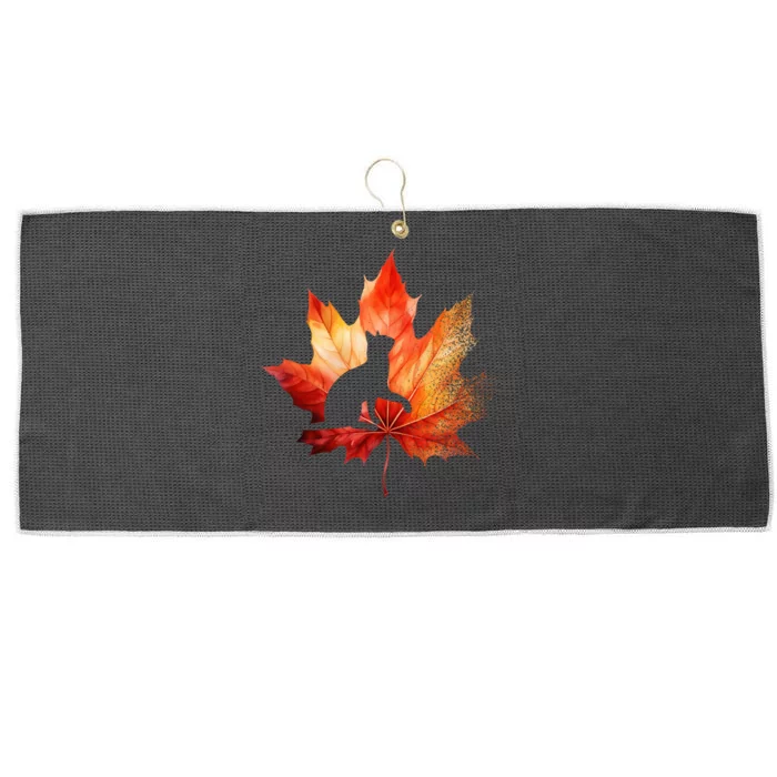 Autumn Cat Fall Lover Large Microfiber Waffle Golf Towel