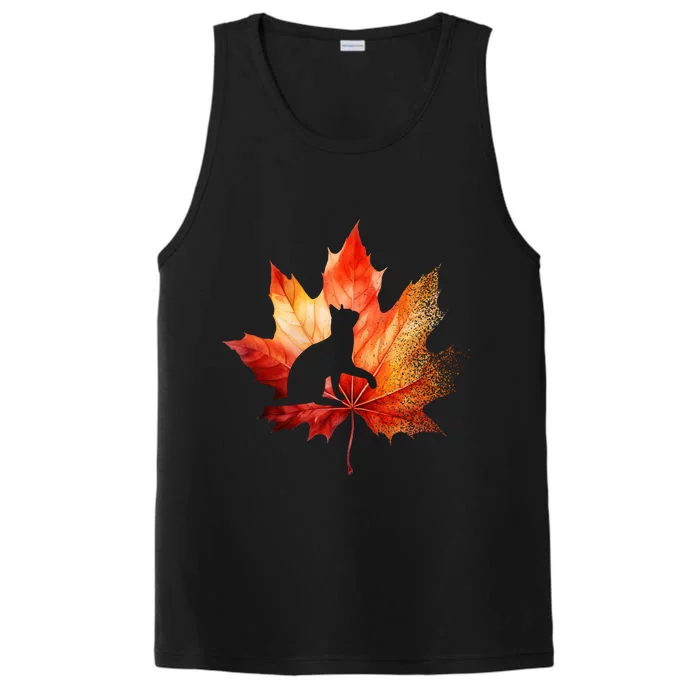 Autumn Cat Fall Lover Performance Tank