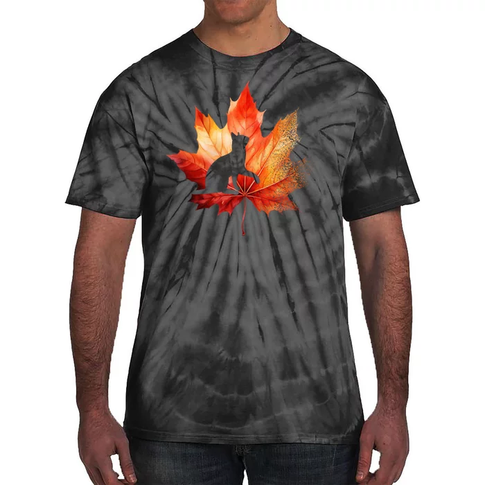 Autumn Cat Fall Lover Tie-Dye T-Shirt