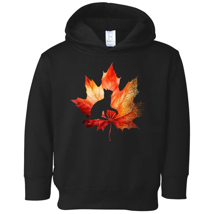 Autumn Cat Fall Lover Toddler Hoodie