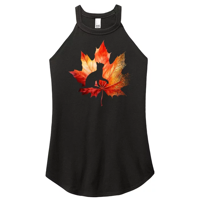 Autumn Cat Fall Lover Women’s Perfect Tri Rocker Tank