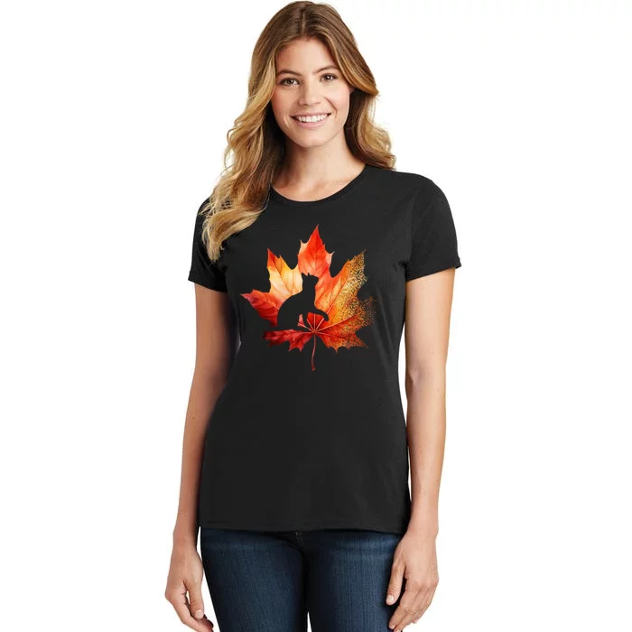 Autumn Cat Fall Lover Women's T-Shirt