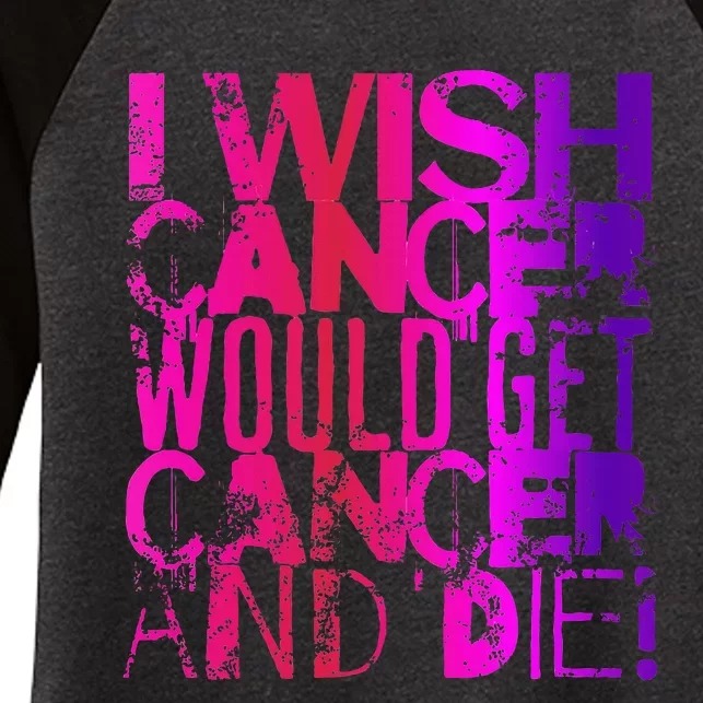 Anti Cancer Fighting Cancer Cancer Survivor Awareness Women's Tri-Blend 3/4-Sleeve Raglan Shirt