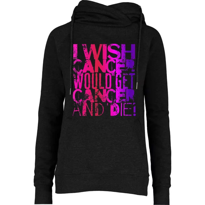 Anti Cancer Fighting Cancer Cancer Survivor Awareness Womens Funnel Neck Pullover Hood