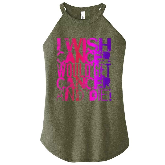 Anti Cancer Fighting Cancer Cancer Survivor Awareness Women’s Perfect Tri Rocker Tank