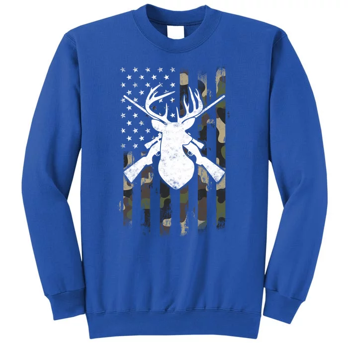 American Camouflage Flag Whitetail Buck Deer Hunting Funny Gift Great Gift Sweatshirt