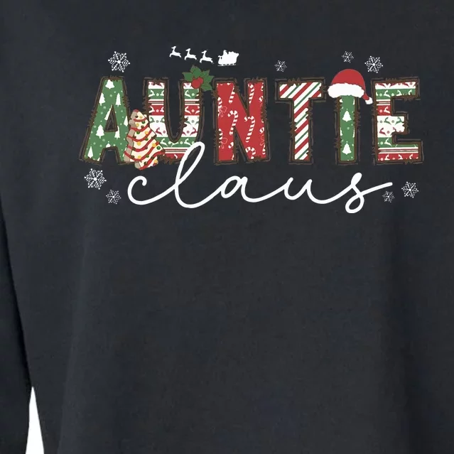 Auntie Claus Groovy Xmas Matching Family Cropped Pullover Crew